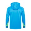Tréninkový Mikina Brazílie Hoodie Čtvrt Zip Modrá 2024-25 - Dětské